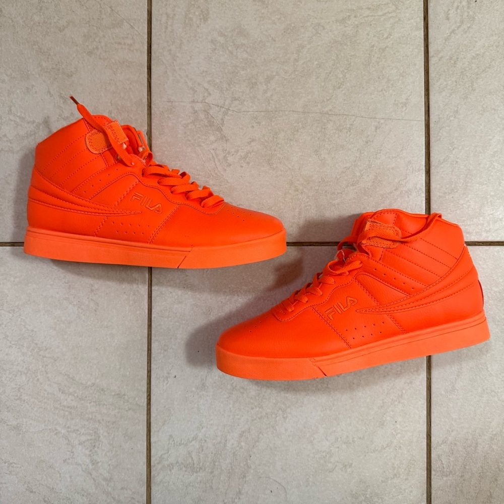 FILA Men’s High-Top Sneakers in Bright Orange